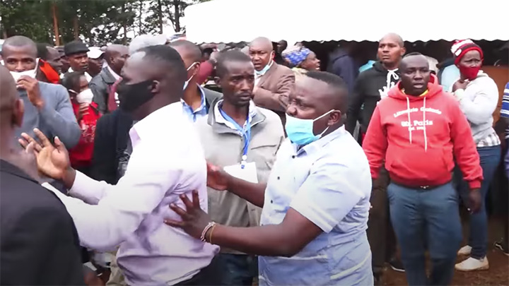 Fight erupts at Murang's funeral on Friday. 