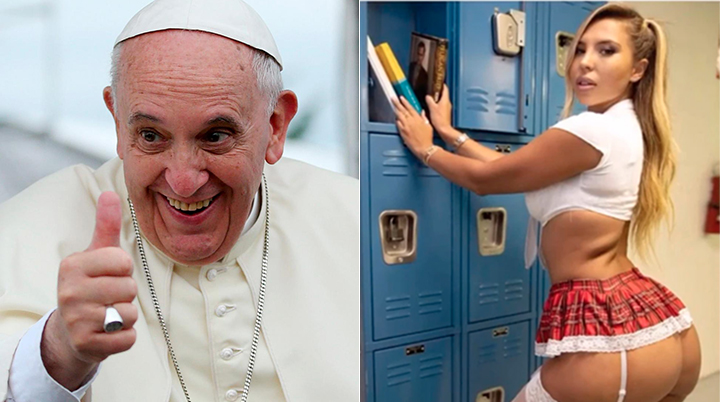 Pope Francis and Brazilian model Natalia Garibotto. PHOTOS/COURTESY