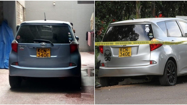 Vehicle used by terror suspects in Dusit D2 hotel attack on the right and the license plate they cloned on the left. PHOTO/COURTESY