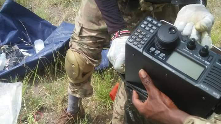 Some of the communication gadgets recovered in the Boni Forest raid by KDF. PHOTO/COURTESY