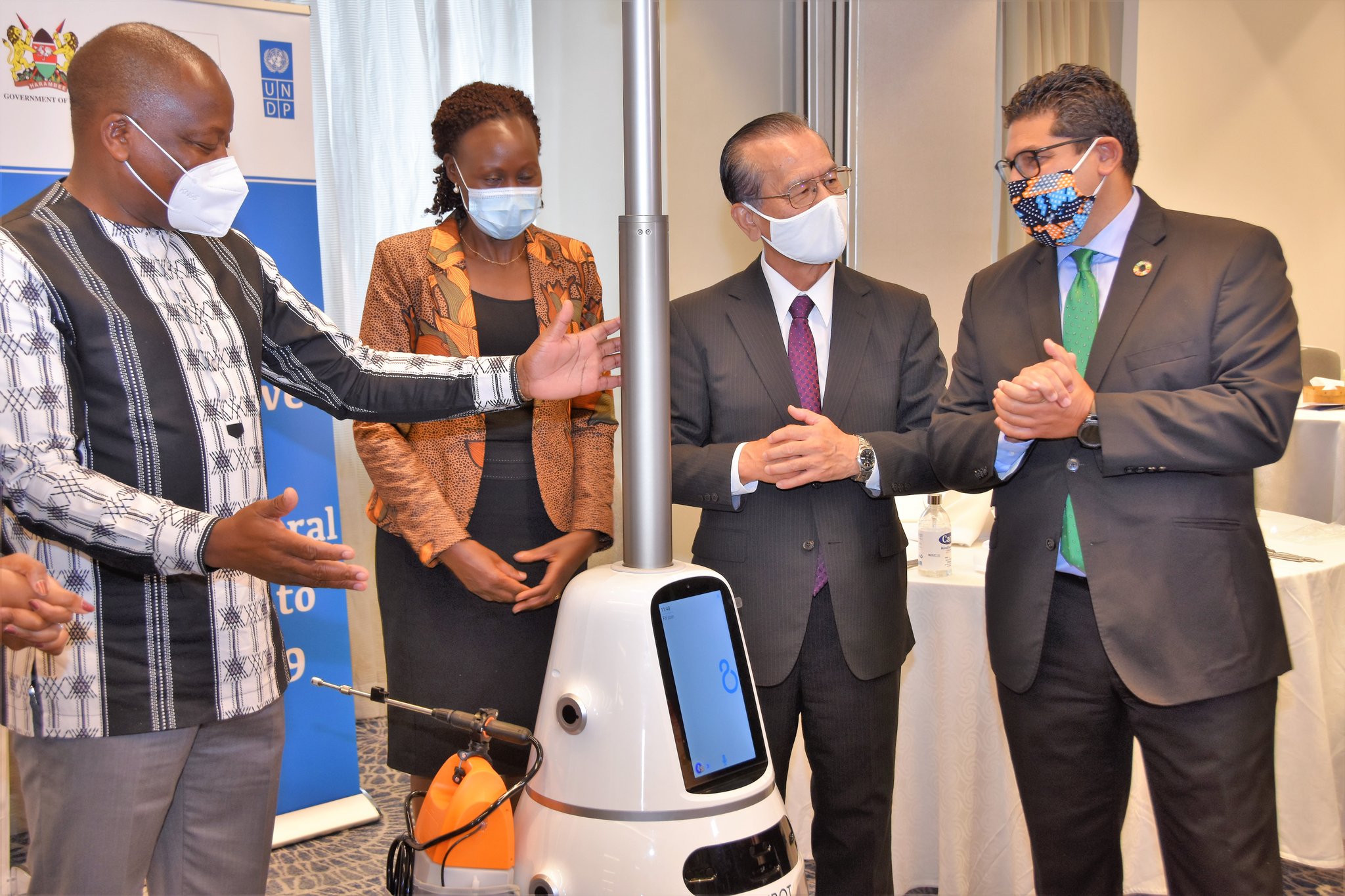 Mutahi Kagwe and UNDP and Japanese officialsat the launch. PHOTO/MOH