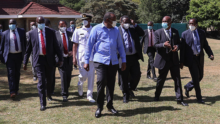 Uhuru Kenyatta, Musalia Mudavadi, Gideon Moi and Kalonzo Musyoka. PHOTO/PSCU