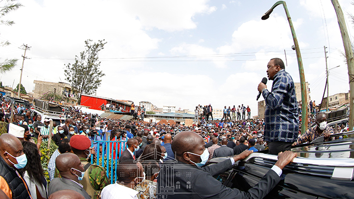 Uhuru Kenyatta in Kiambu. PHOTO/PSCU