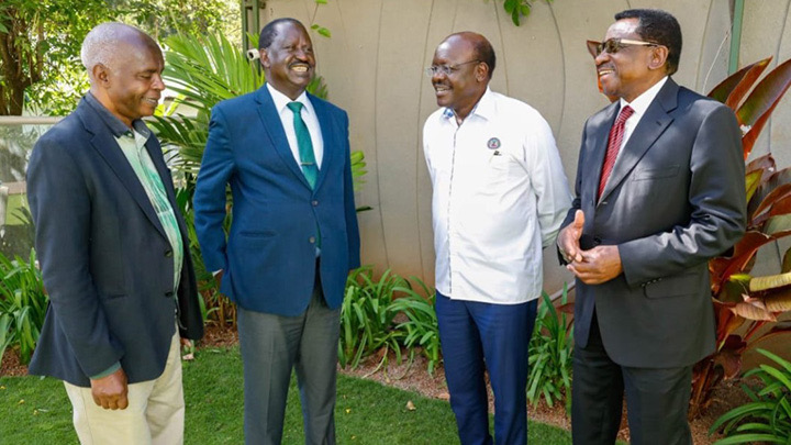 Kivutha Kibwana, Raila Odinga, Mukhisa Kituyi and James Orengo. PHOTO/COURTESY 