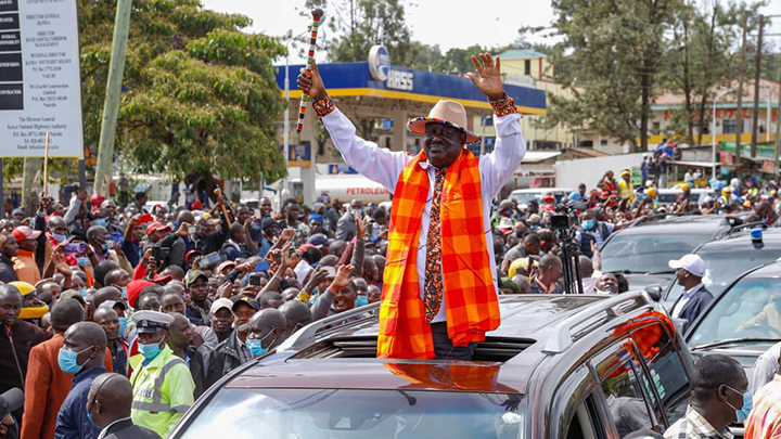 Raila Odinga in Narok. PHOTO/COURTESY