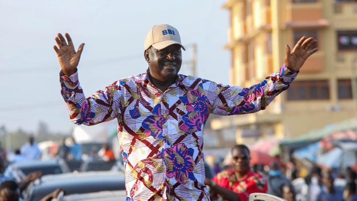 Raila Odinga in Kilifi. PHOTO/COURTESY
