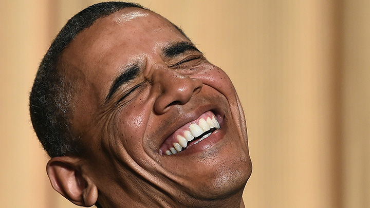 Barack Obama laughing. PHOTO/COURTESY 