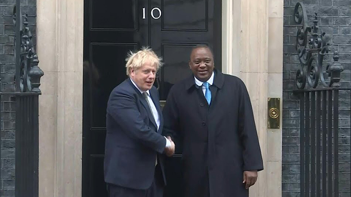 Uhuru Kenyatta and Boris Johnson. PHOTO/COURTESY 