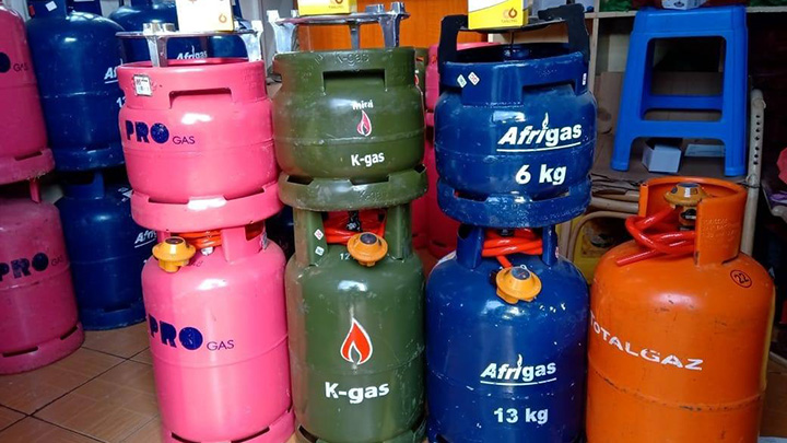 Gas cylinders.