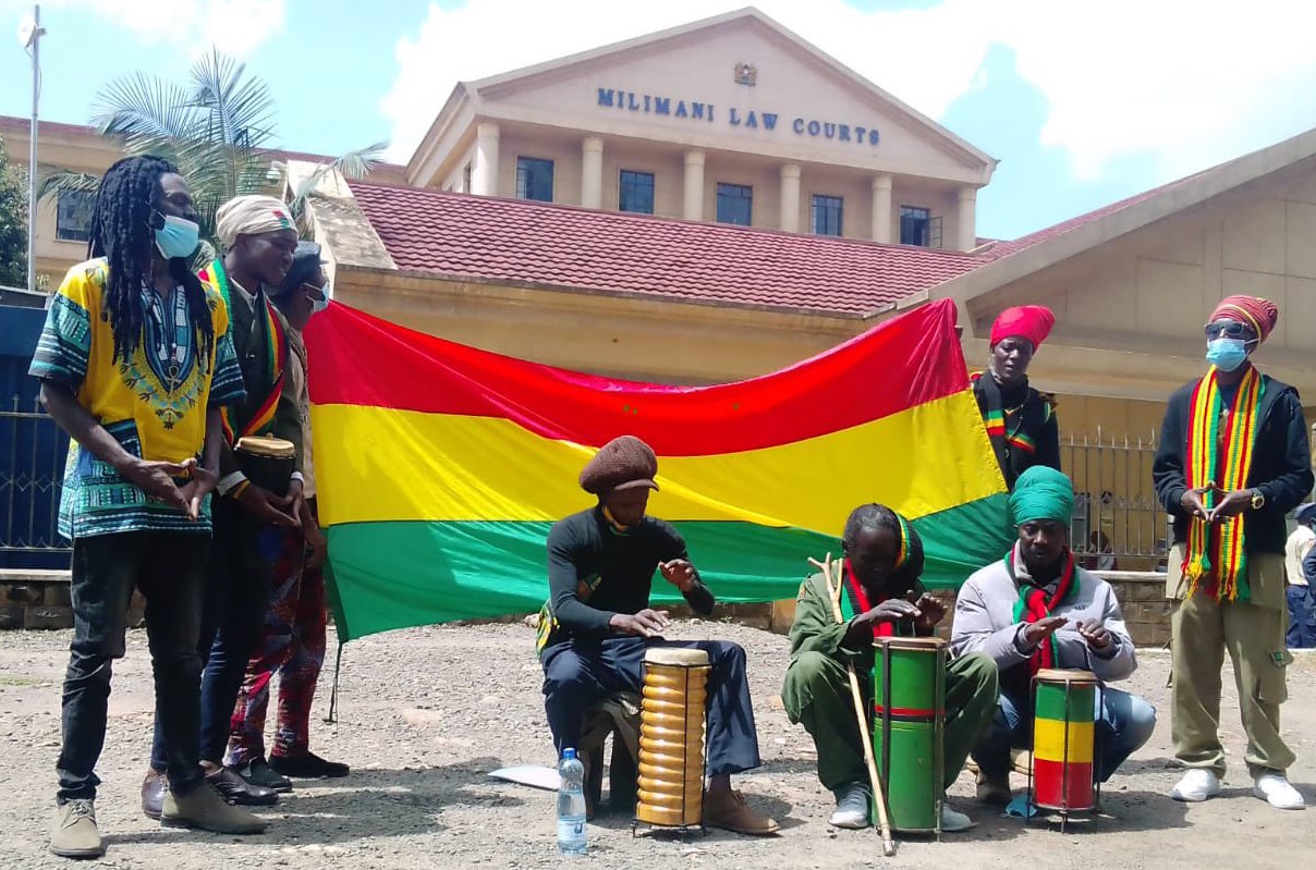 Rastafarians at Milimani Law Courts PHOTO/COURTESY.
