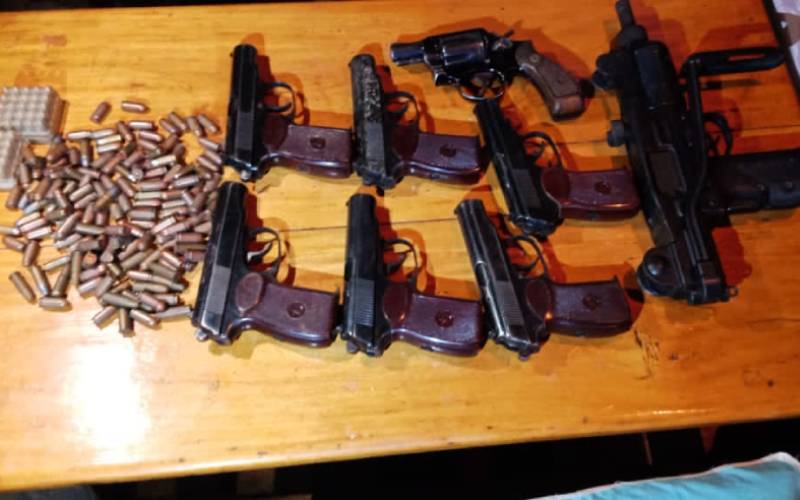 Firearms and rounds of ammunition. PHOTO/COURTESY