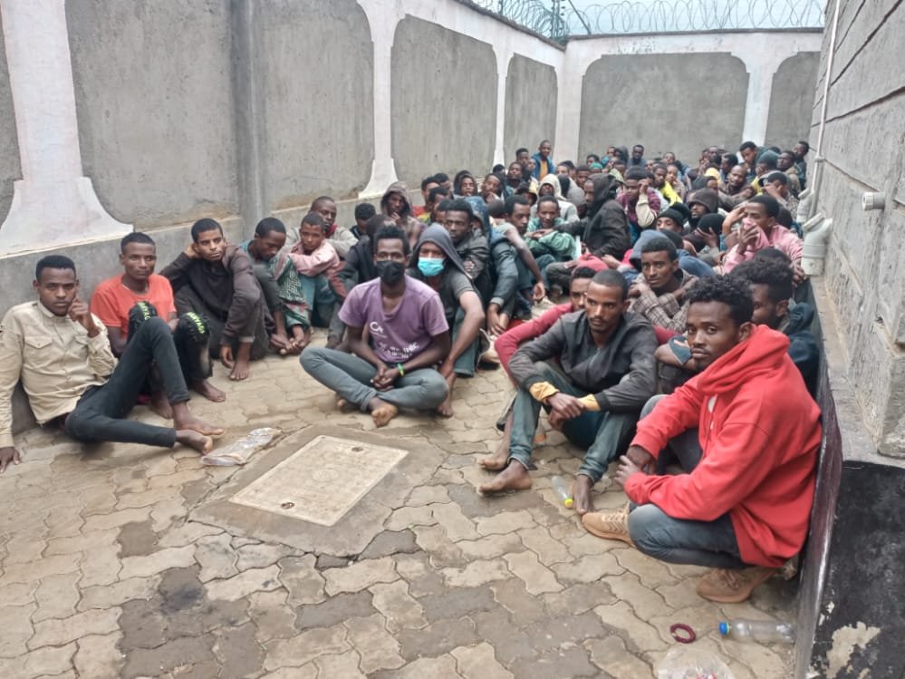 104 Ethiopians found locked in a house in Thome Estate. PHOTO/COURTESY