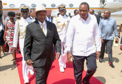 Yoweri Museveni and Uhuru Kenyatta. PHOTO/PSCU