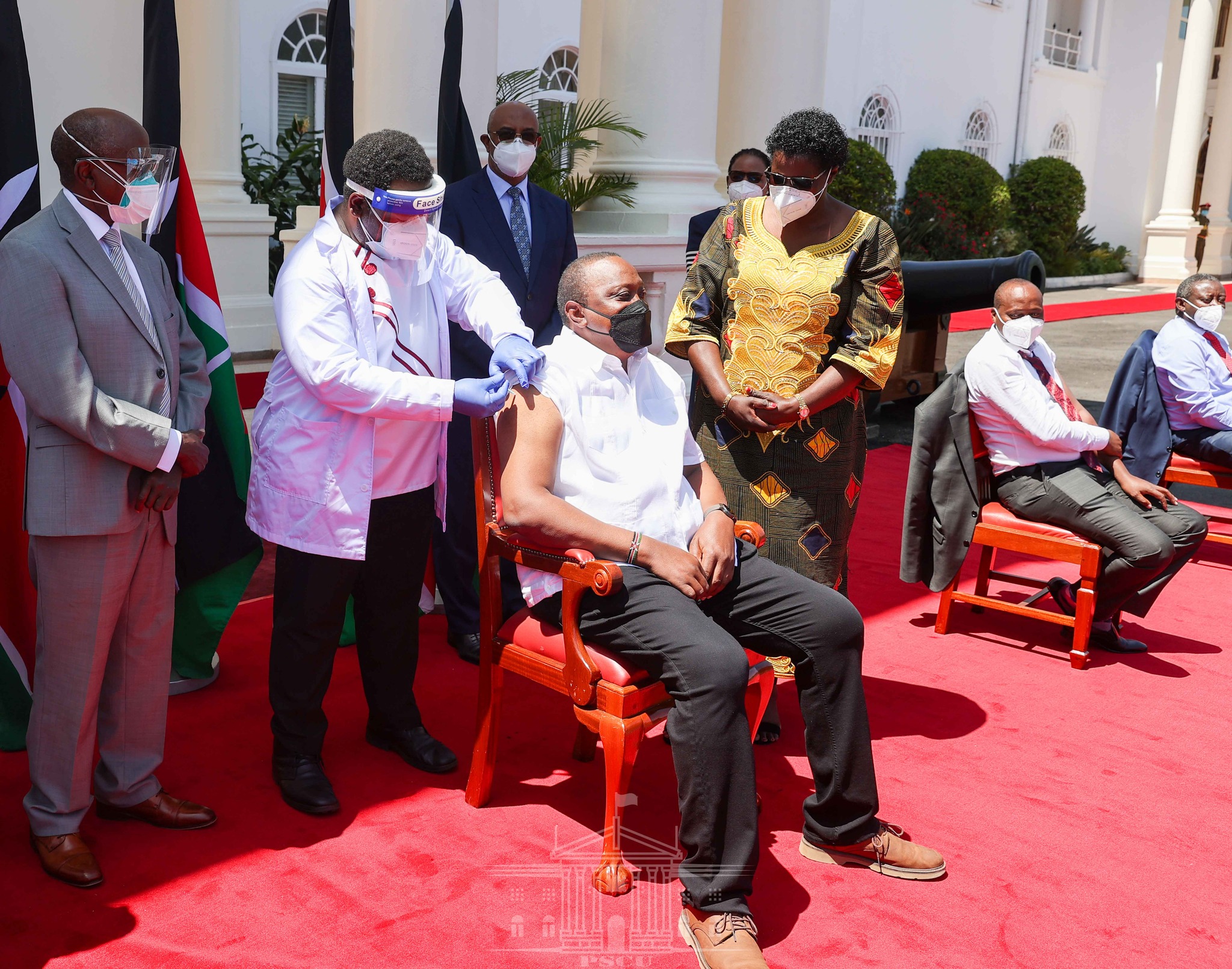 Uhuru Kenyatta jab.  