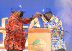Uhuru Kenyatta and Raila Odinga. PHOTO/PSCU