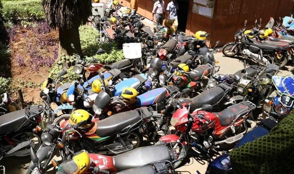 Impounded motorcycles. PHOTO/TWITTER