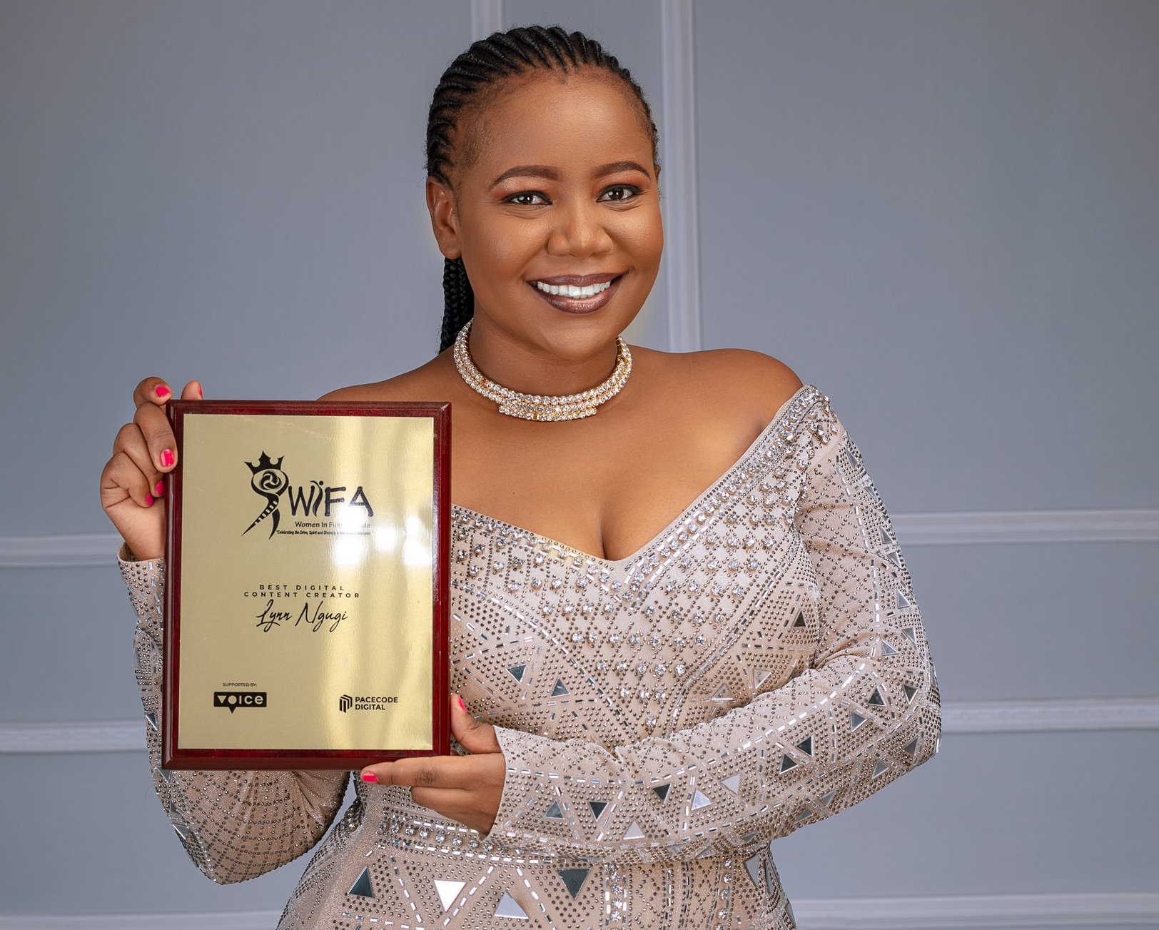 Show host Lynn Ngugi flaunts eminent award won in third edition of WIFA