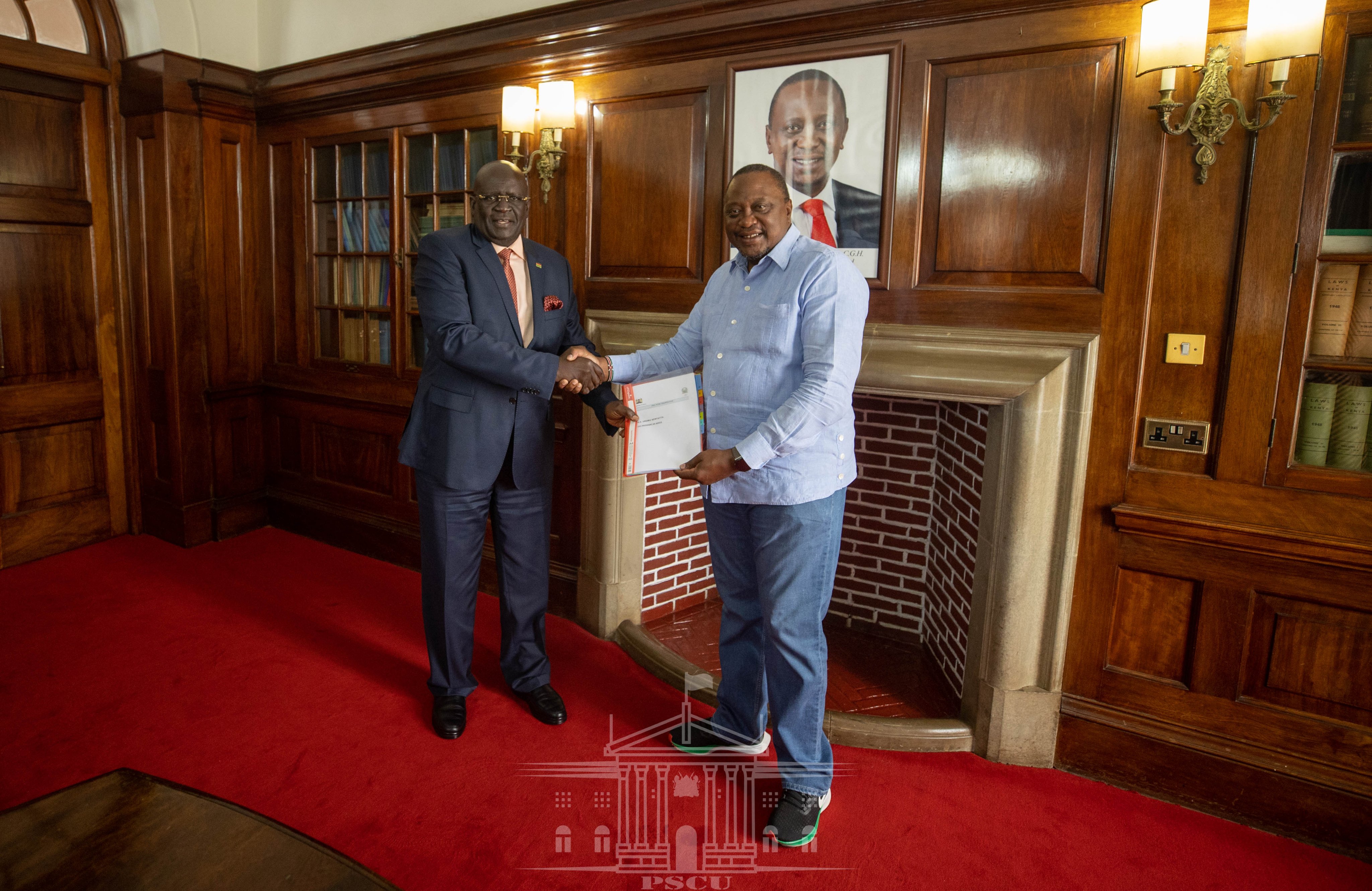 George Magoha and Uhuru Kenyatta. PHOTO/PSCU
