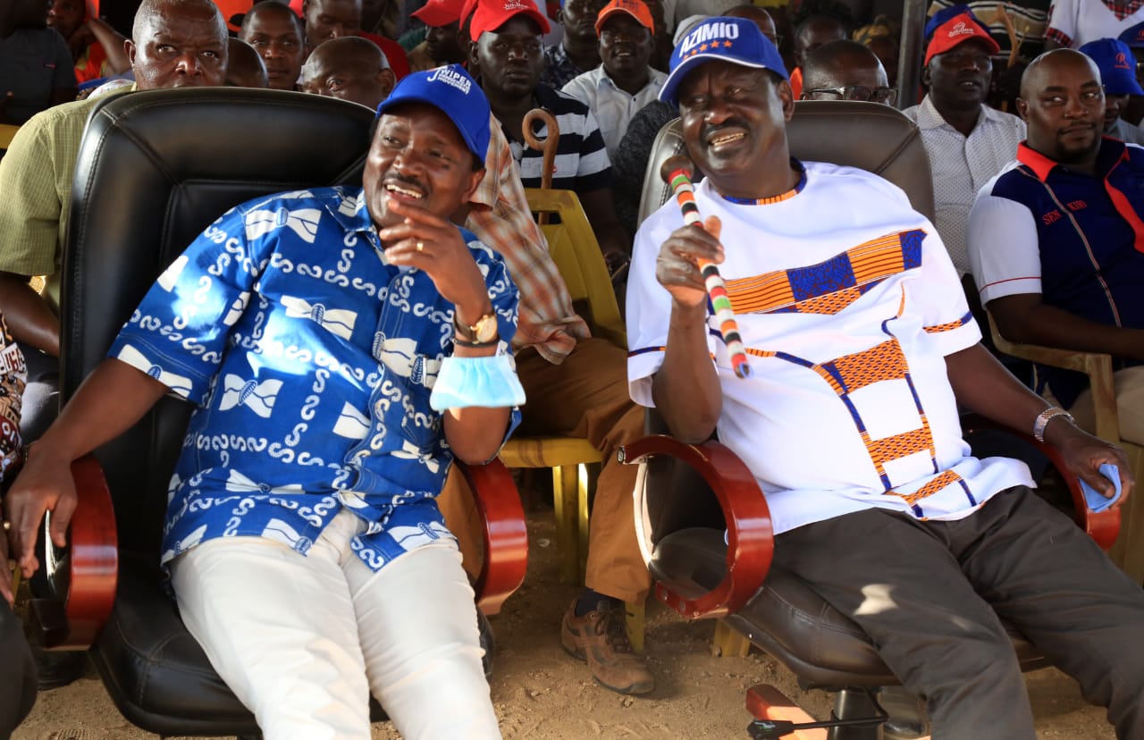 Kalonzo Musyoka and Raila Odinga. PHOTO/TWITTER