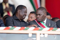 Raila Odinga and Johnson Sakaja. PHOTO/FACEBOOK