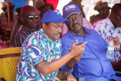 Kalonzo Musyoka and Raila Odinga. PHOTO/TWITTER