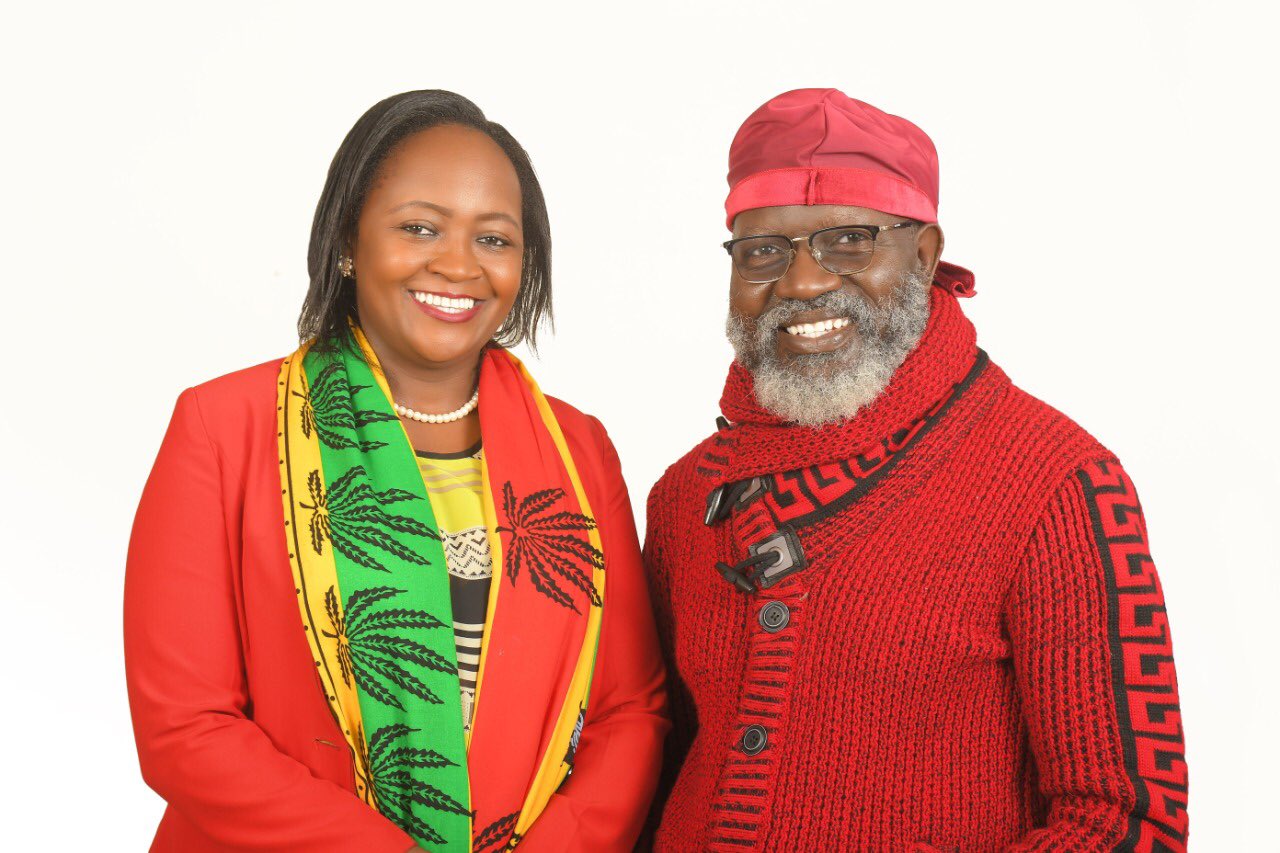 Justina Wambui Wamae and George Wajackoyah. PHOTO/TWITTER