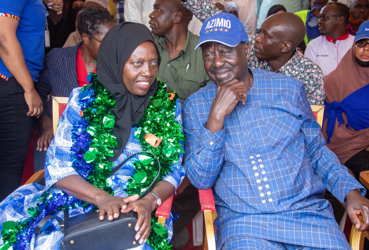 Martha Karua and Raila Odinga. PHOTO/COURTESY