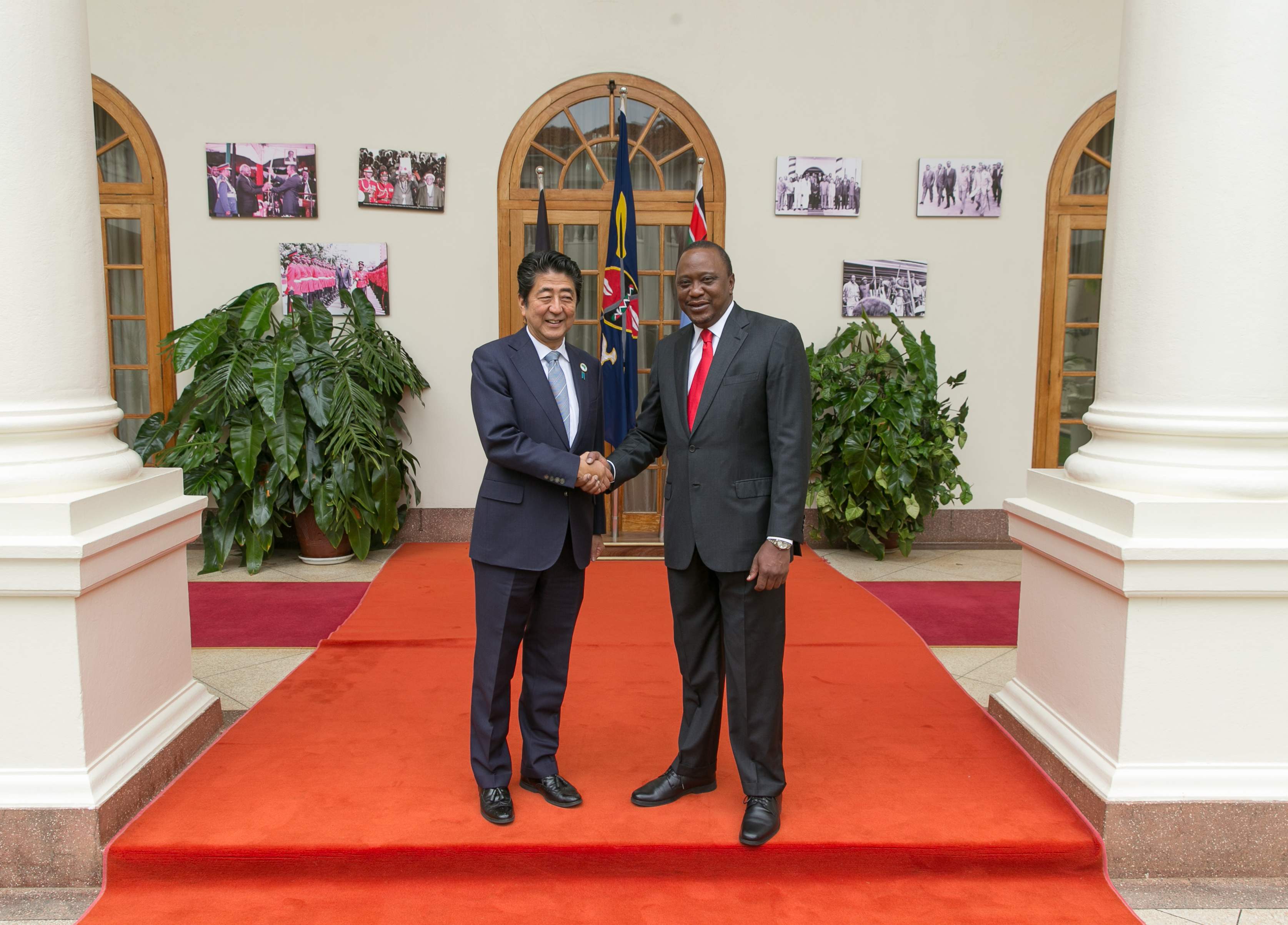 Shizo Abe and Uhuru Kenyatta. PHOTO/STATE HOUSE