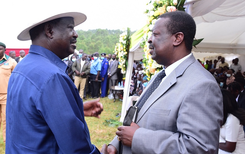 Raila Odinga and Musalia Mudavadi. PHOTO/TWITTER