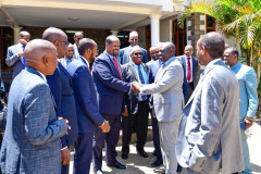 Ali Roba and William Ruto shaking hands. PHOTO/TWITTER