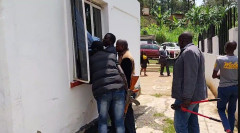 Police at Cleophas Malala's Kakamega home. 