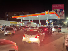 Motorists queuing for fuel at a filling station. PHOTO/SWALA NYETI