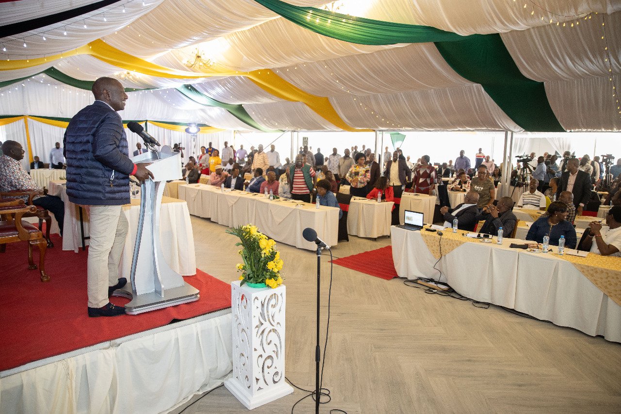 William Ruto and Kenya Kwanza leaders in Naivasha. PHOTO/TWITTER