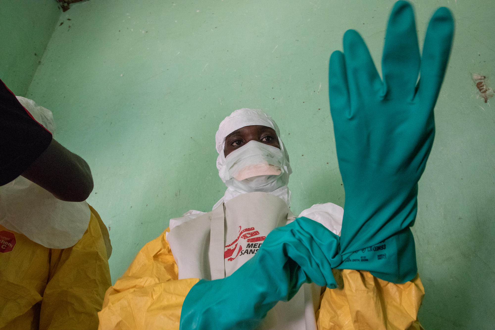Man weraring PPE against Ebola. PHOTO/MSF