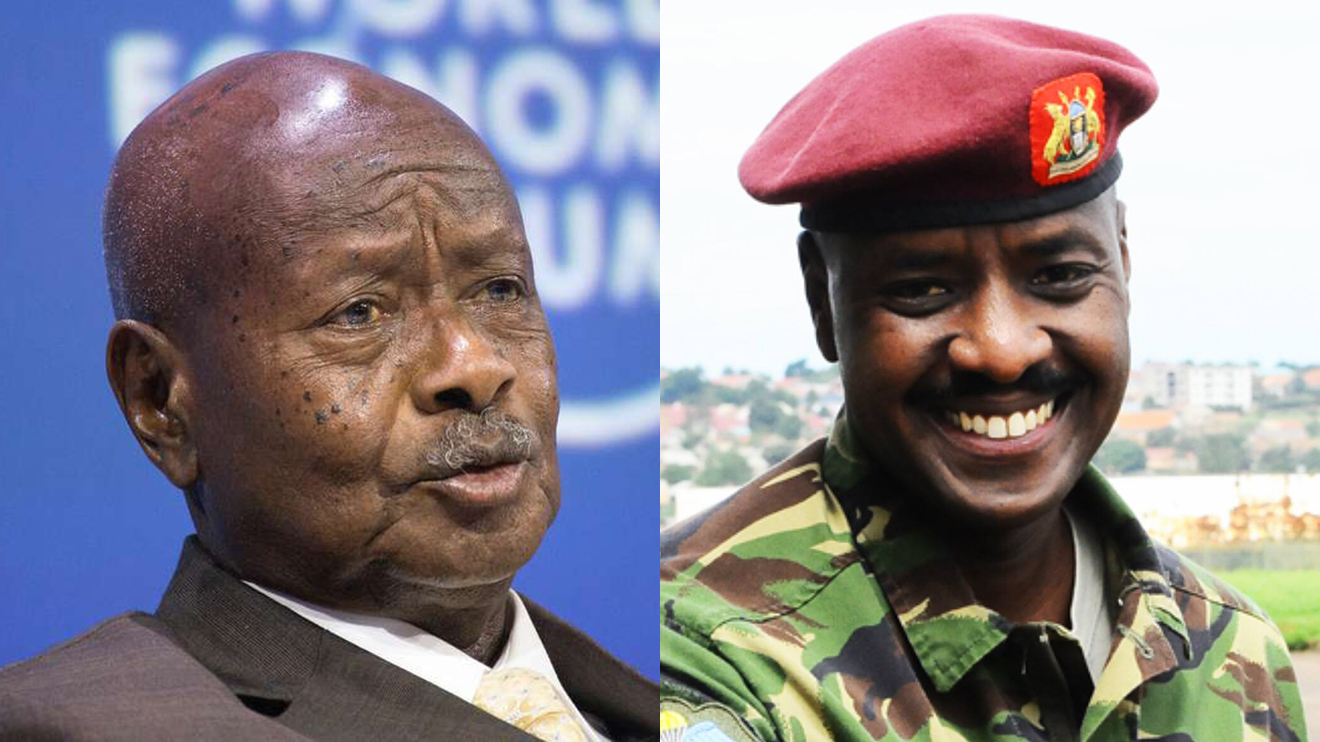 Yoweri Museveni and Muhoozi Kainerugaba. 