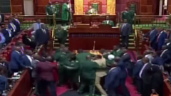 Chaos in Parliament. 