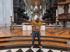Mac Otani inside the St Paul's Cathedral in London, UK. 