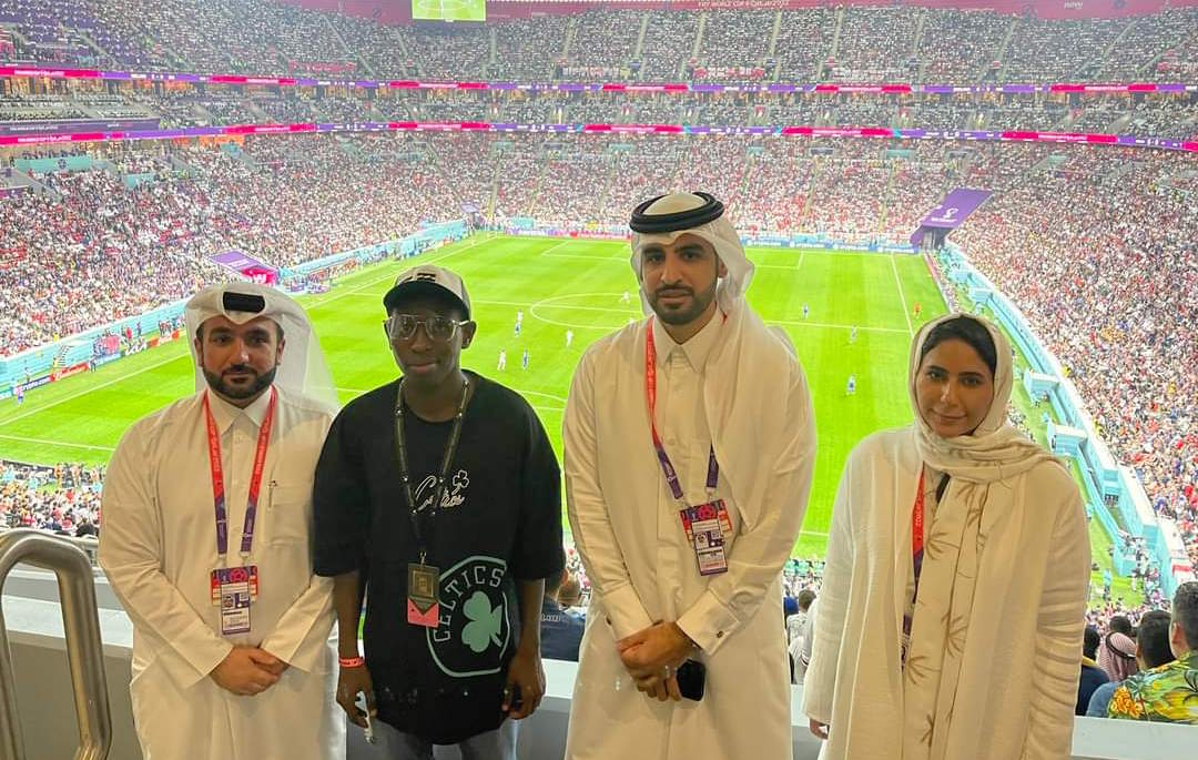 Abu Baker Abbas and FIFA World Cup organisers. PHOTO/TWITTER