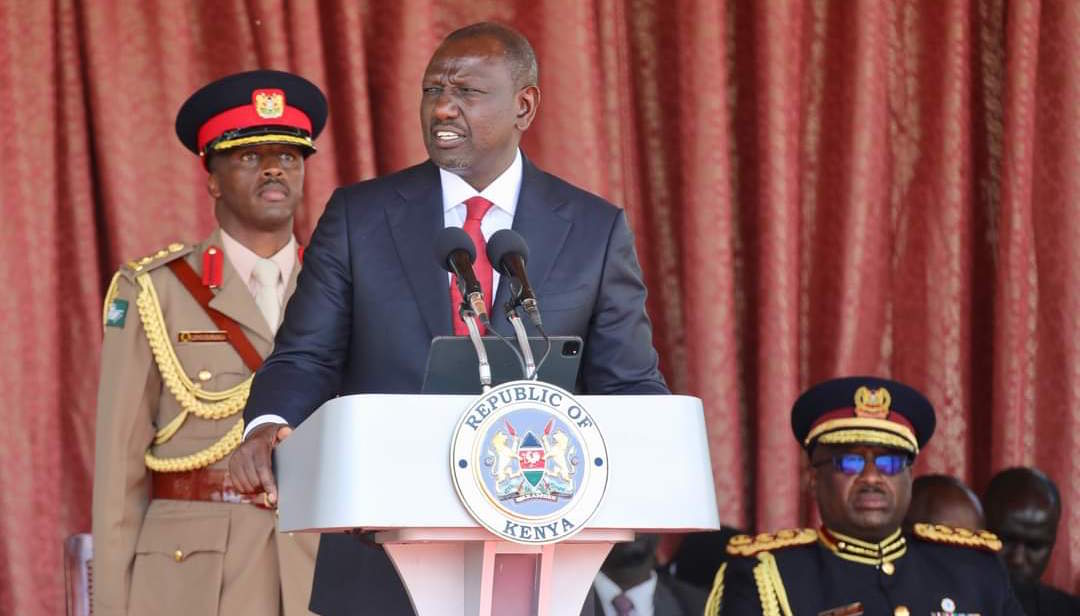 William Ruto during the passing out parade at National Police College.