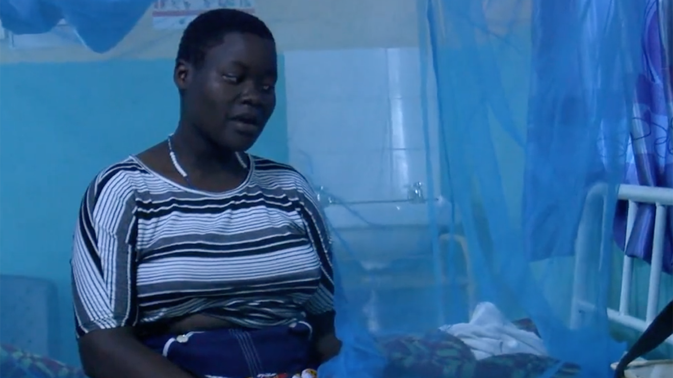A woman inside the Bar Sauri Health Centre maternity ward. 