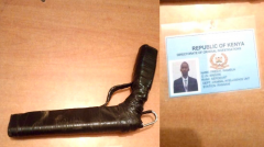 Fake pistol and police ID recovered from criminals in Ruiru. PHOTO/DCI