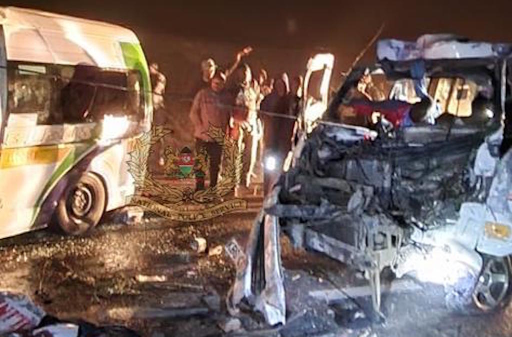 Grisly accident scene along Nairobi-Nakuru Highway. PHOTO/NPS