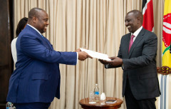 Jean-Jacques Bouya and Willliam Ruto. PHOTO/STATE HOUSE