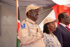 Raila Odingal, Martha Karua and Wycliffe Oparanya. PHOTO/TWITTER