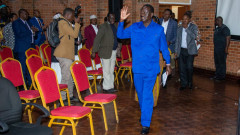 Raila Odinga at the first town hall meeting at Ufungamano. PHOTO/COURTESY