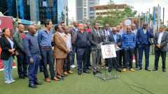 The Petroleum Outlets Association of Kenya (POAK) holding a presser. PHOTO/COURTESY