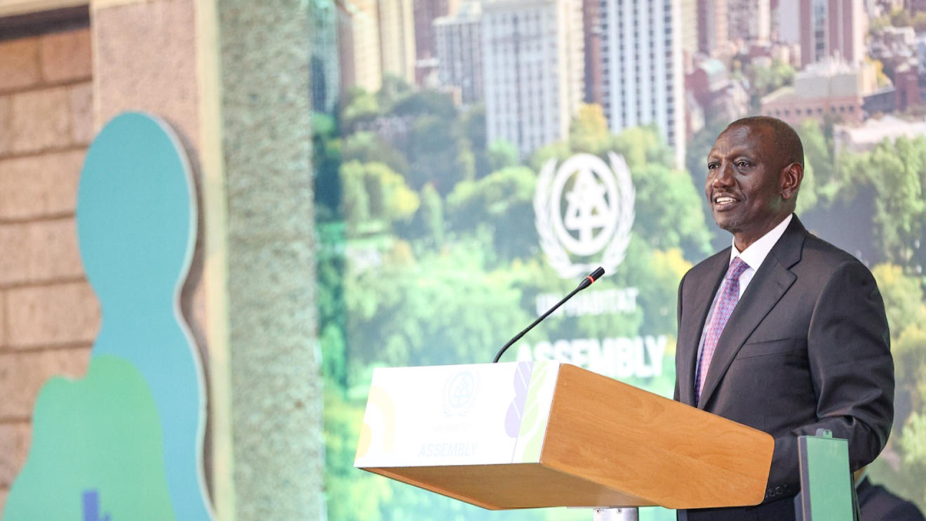 William Ruto addressing delegates at the United Nations Habitat Assembly. PHOTO/COURTESY