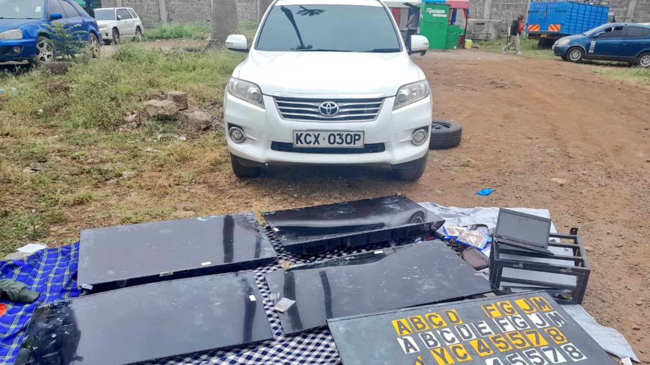 The impounded vehicle that criminals used in Syokimau housebreakings. PHOTO/DCI