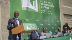 William Ruto addressing AU mid-year coordination meeting. PHOTO/COURTESY