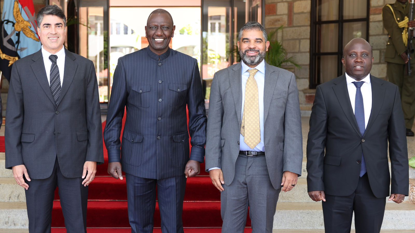Elcome International CEO Jimmy Grewal, President William Ruto and Africa Capital Chairman Kavit Handa. PHOTO/PCS